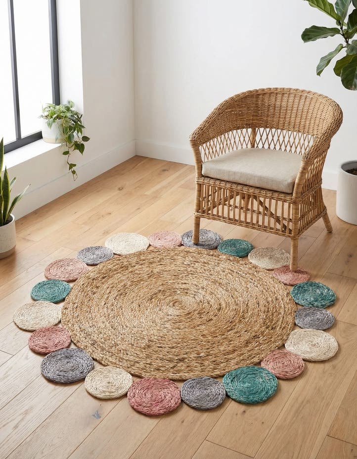 3' 1 x 3' 1 Handmade Braided Jute Round Rug