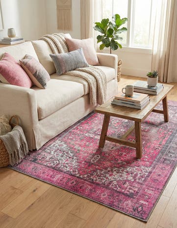 Pink Washable Timeless Rug