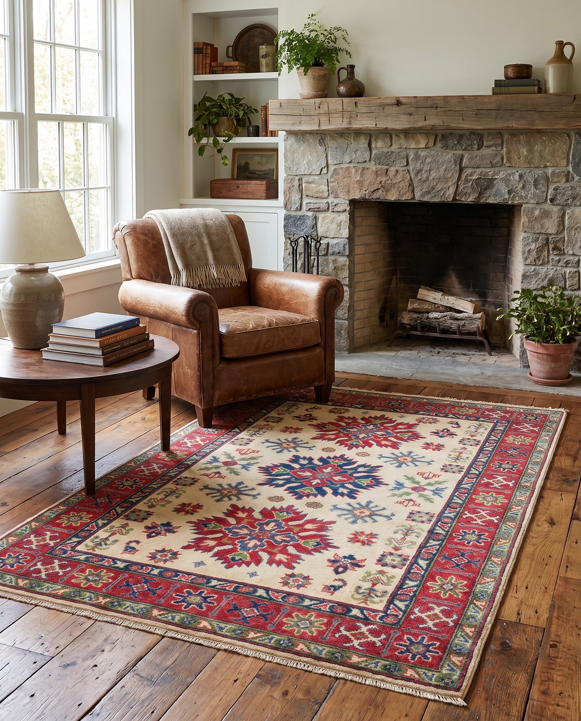 4' x 5' 11 Hand Knotted Kazak Rug