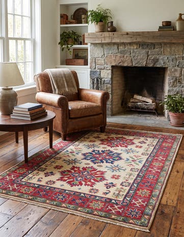 4' x 5' 11 Hand Knotted Kazak Rug