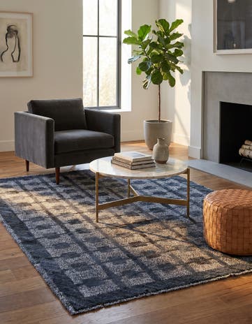 5' 1 x 6' 7 Hand Knotted Darya Wool Square Rug