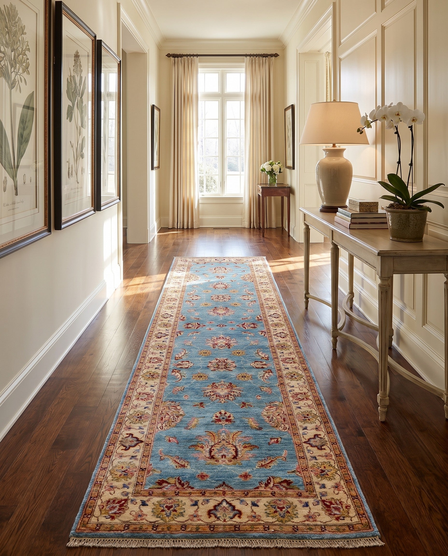 2' 9 x 10' 5 Hand Knotted Peshawar Ziegler Runner Rug