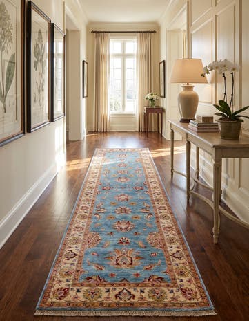 2' 9 x 10' 5 Hand Knotted Peshawar Ziegler Runner Rug