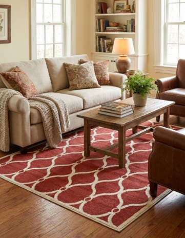 Red Lattice Rug