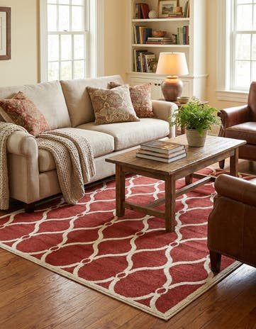 Red Lattice Rug