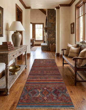 2' 8 x 8' 7 Hand Knotted Kazak Runner Rug