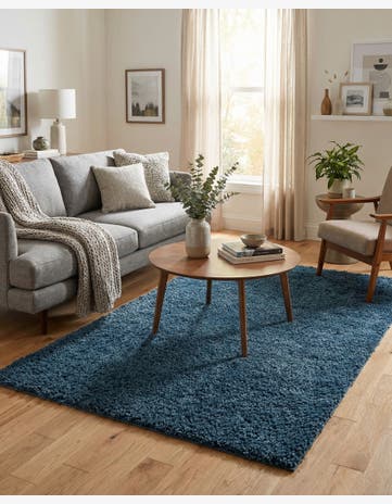 Marine Blue Zermatt Shag Rug