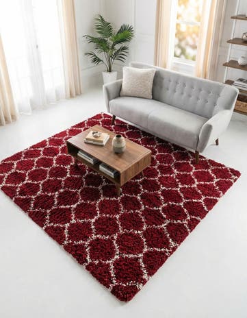 7' 10 x 7' 10 Lattice Shag Square Rug