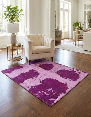 4' 6 x 5' 6 Hand Knotted Ultra Vintage Persian Wool Square Rug