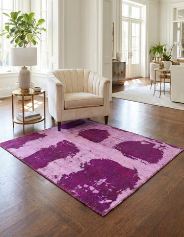 4' 6 x 5' 6 Hand Knotted Ultra Vintage Persian Wool Square Rug