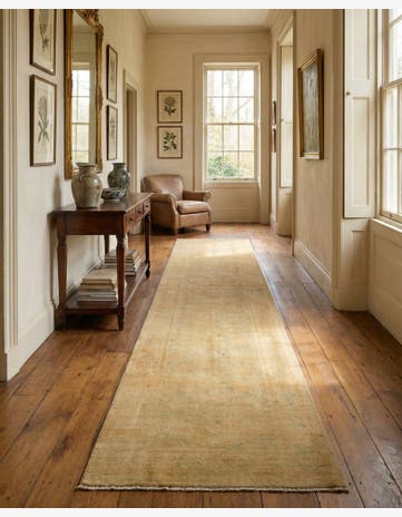 2' 7 x 9' 7 Hand Knotted Oushak Wool Runner Rug