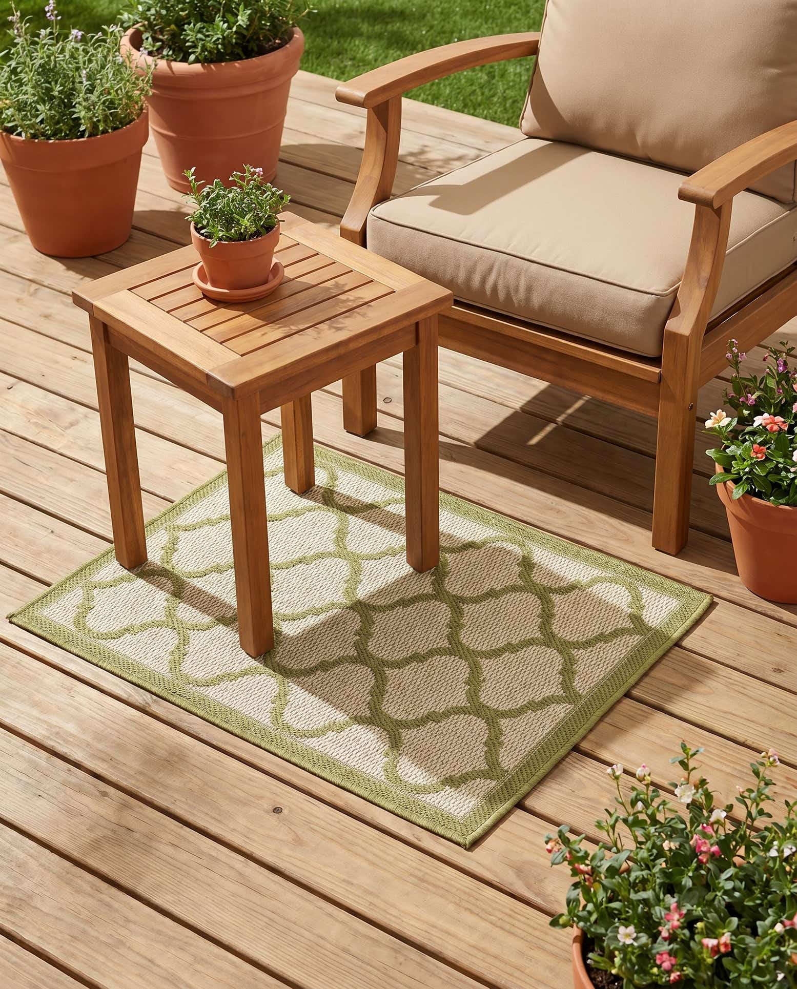 2' 2 x 3' Easy-Clean Lattice Indoor / Outdoor Rug
