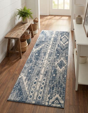 Blue Gray Oregon Runner Rug