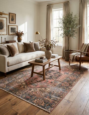 4' 2 x 6' 5 Hand Knotted Ultra Vintage Persian Wool Rug