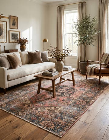 4' 2 x 6' 5 Hand Knotted Ultra Vintage Persian Wool Rug