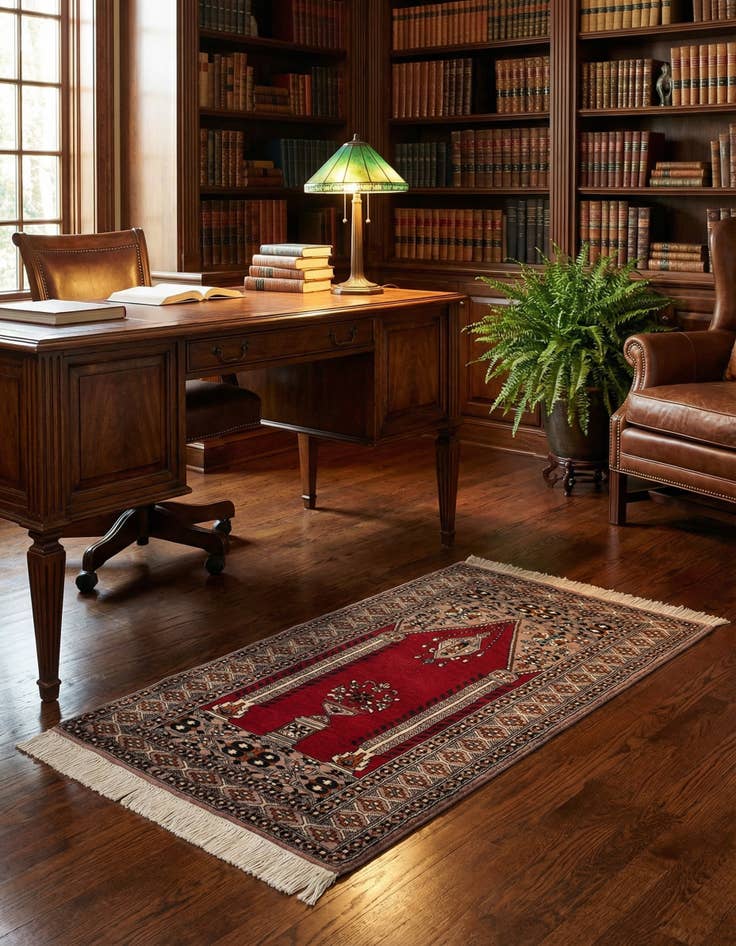 Detail image of 2' 7 x 4' 7 Hand Knotted Bokhara Oriental Wool Rug