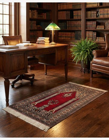 2' 7 x 4' 7 Hand Knotted Bokhara Oriental Wool Rug