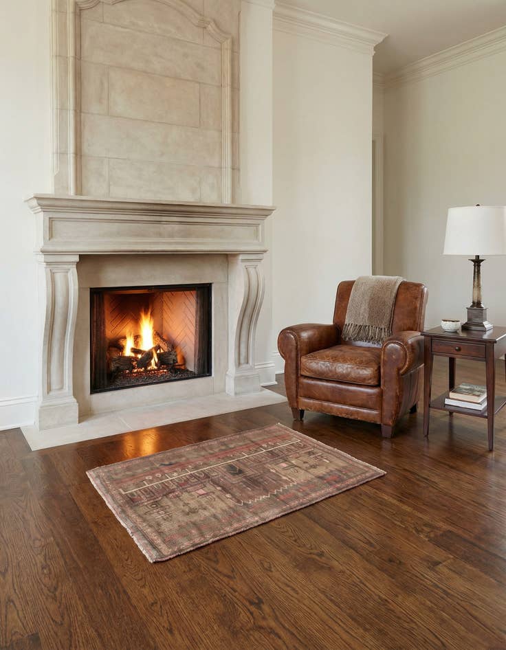 Detail image of 2' 10 x 4' 8 Hand Knotted Ultra Vintage Persian Wool Rug