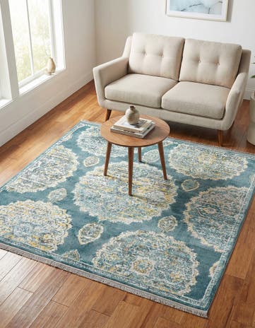 Gray and Blue Paragon Square Rug