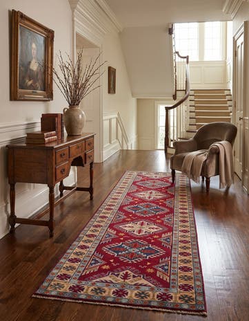 2' 10 x 9' 4 Hand Knotted Kazak Runner Rug
