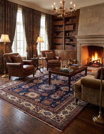 7' 4 x 9' 11 Hand Knotted Shirvan Rug
