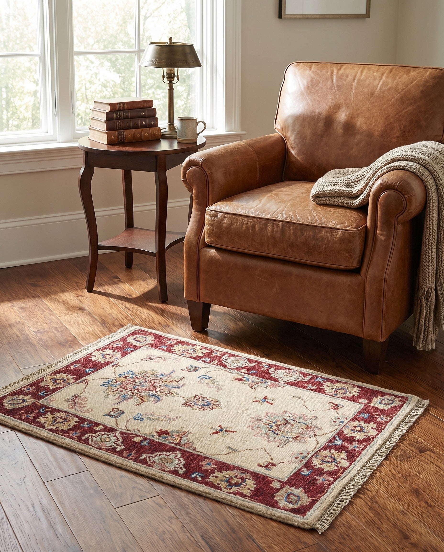 2' 2 x 3' Hand Knotted Ziegler Rug