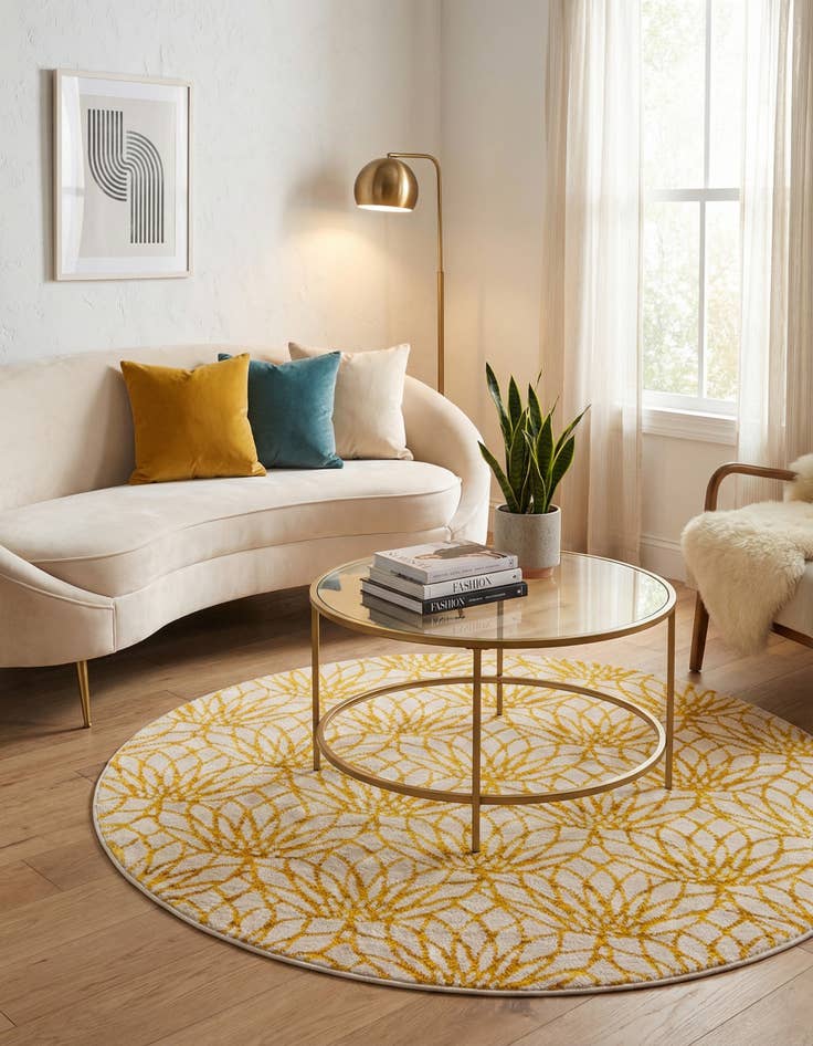 Detail image of 5' 3 x 5' 3 Marilyn Monroe&trade; Glam Dahlia Round Rug