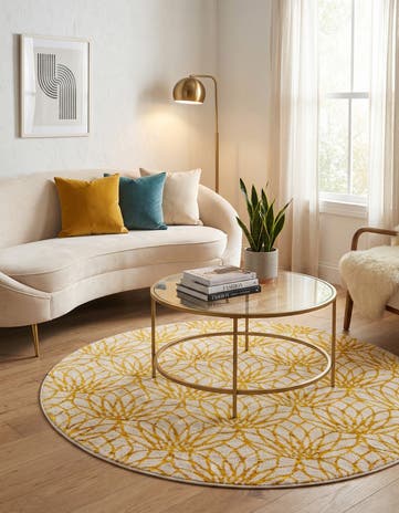 5' 3 x 5' 3 Marilyn Monroe™ Glam Dahlia Round Rug