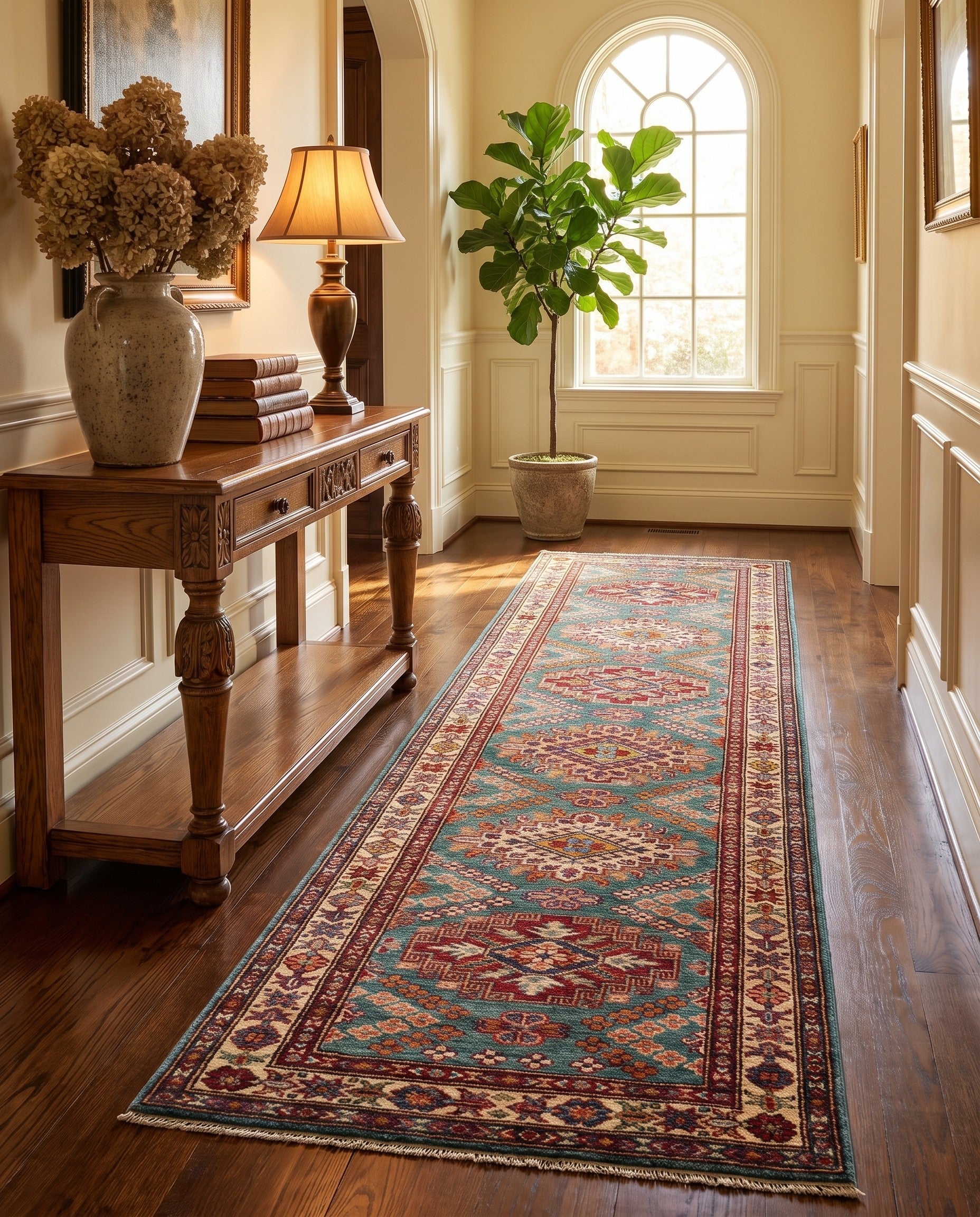 2' 5 x 10' 7 Hand Knotted Kazak Runner Rug
