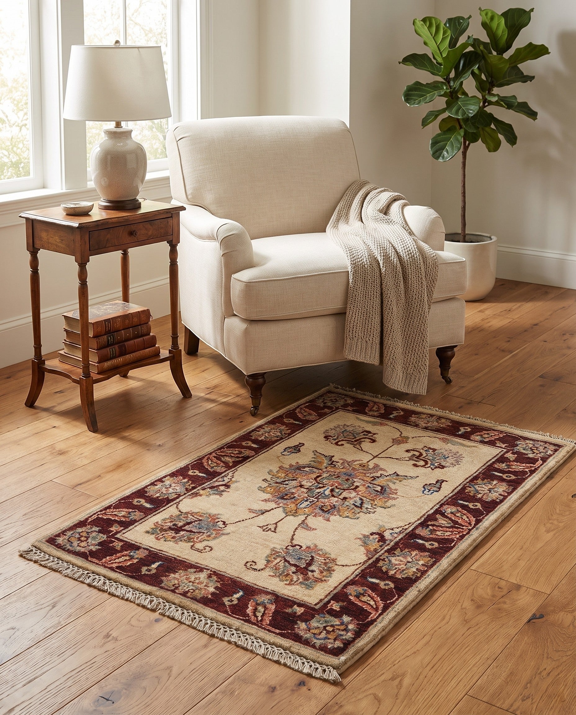 2' x 3' Hand Knotted Ziegler Rug