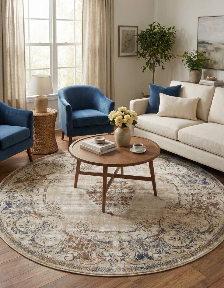 Detail image of 7' 10 x 7' 10 Villa Round Rug