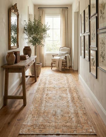 3' 8 x 9' Hand Knotted Ultra Vintage Persian Wool Runner Rug