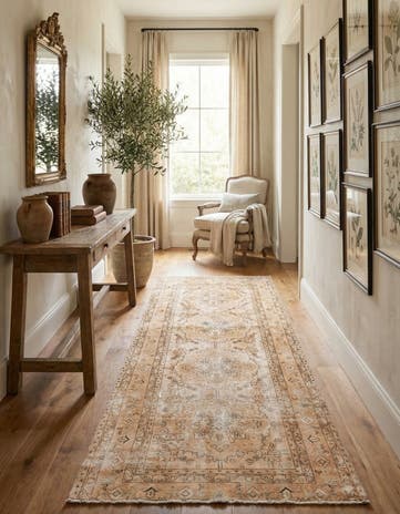 3' 8 x 9' Hand Knotted Ultra Vintage Persian Wool Runner Rug