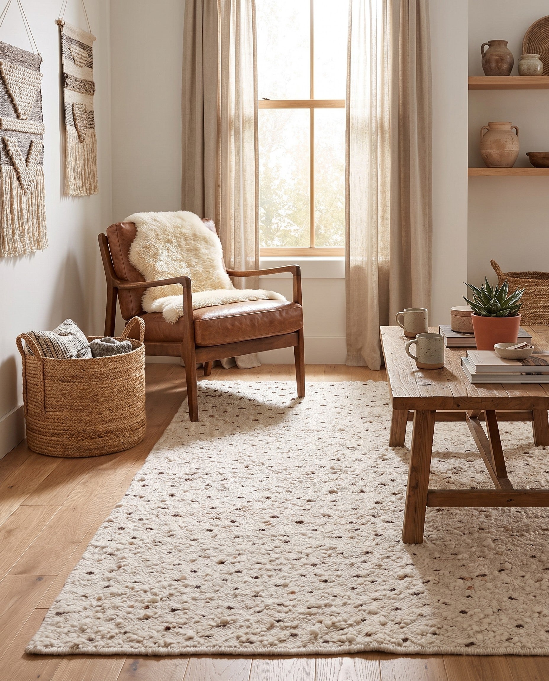 4' 1 x 5' 11 Hand Knotted Moroccan Wool Rug