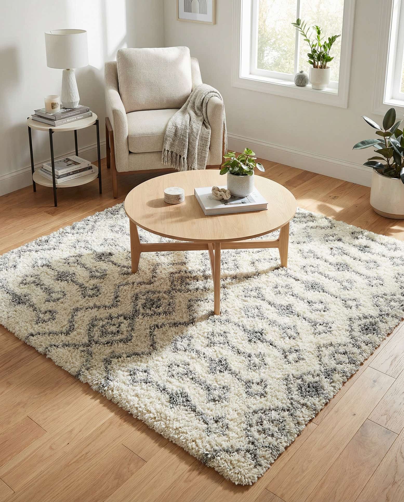 5' 3 x 5' 3 Moroccan Trellis Shag Square Rug