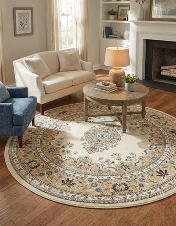 5' 3 x 5' 3 Nain Design Round Rug