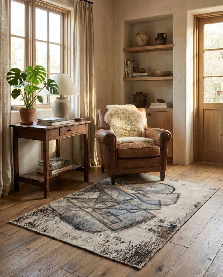 3' 2 x 4' 3 Hand Knotted Ultra Vintage Persian Wool Rug