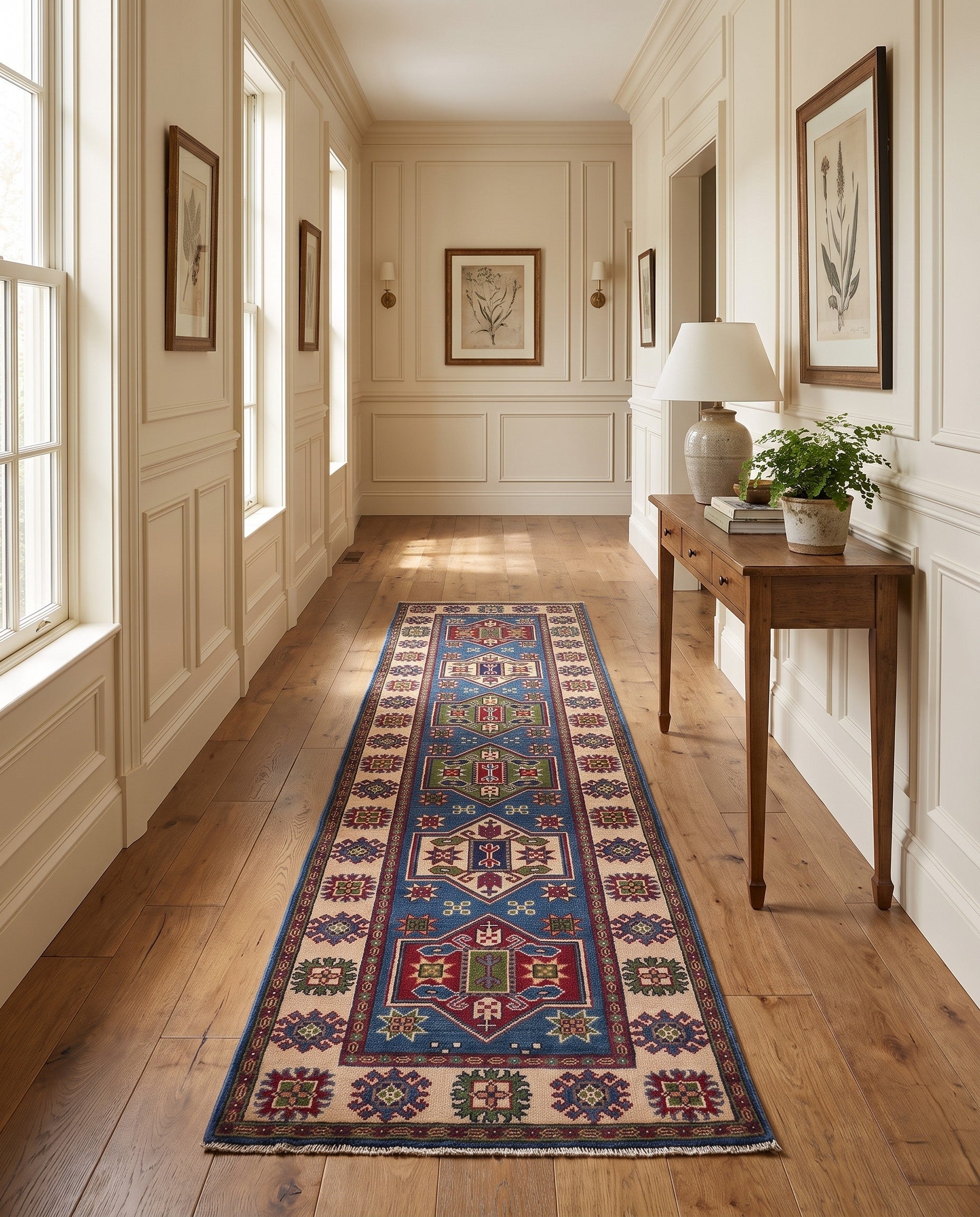 2' 8 x 10' Hand Knotted Kazak Runner Rug