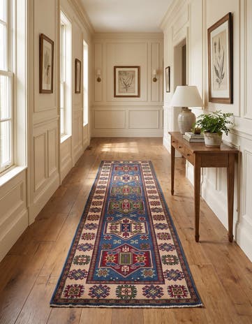 2' 8 x 10' Hand Knotted Kazak Runner Rug