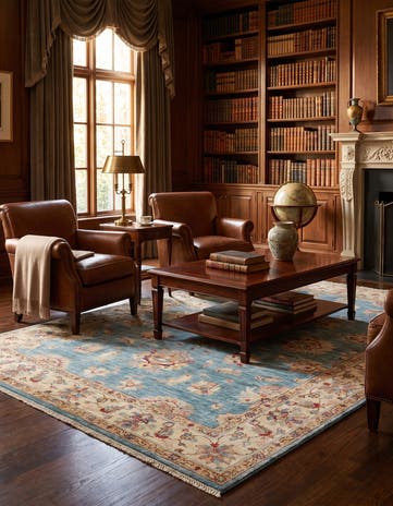 5' 1 x 6' 10 Hand Knotted Ziegler Rug