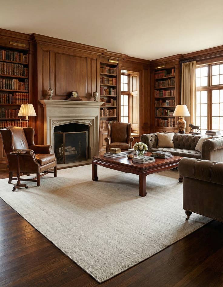 Detail image of 13' 1 x 18' 1 Hand Woven Jill Zarin English Manor Wool Rug