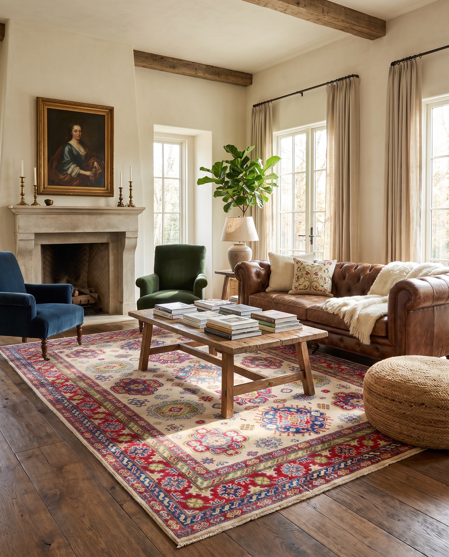 6' 1 x 8' 9 Hand Knotted Kazak Rug