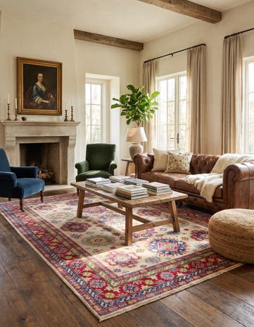 6' 1 x 8' 9 Hand Knotted Kazak Rug