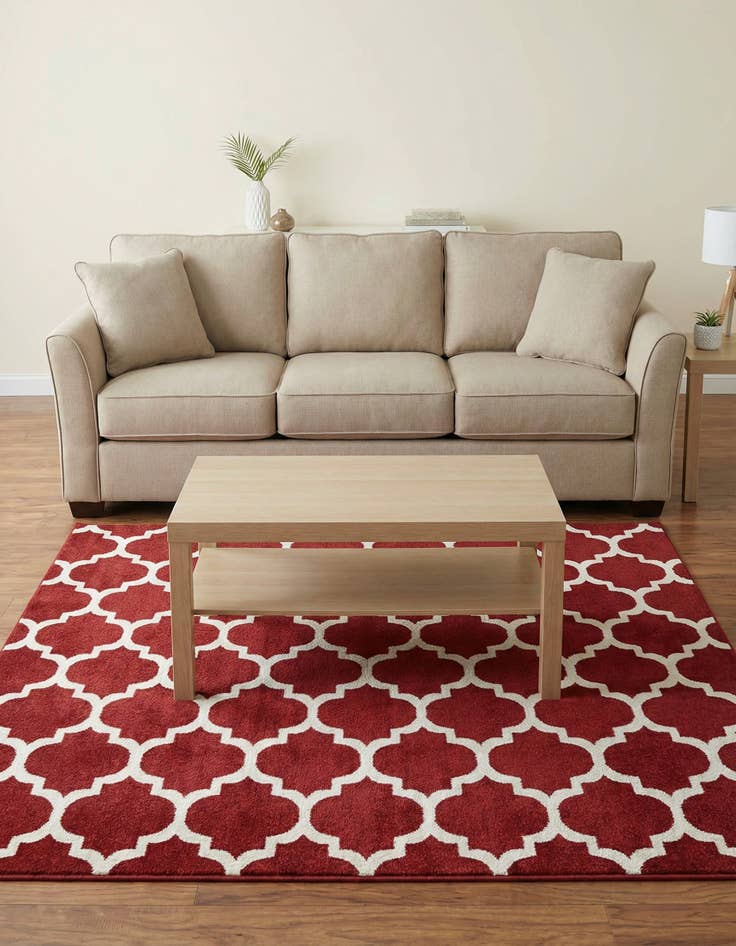 Detail image of 7' 10 x 7' 10 Lattice Square Rug