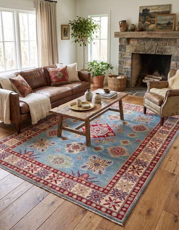 5' 3 x 6' 7 Hand Knotted Kazak Rug