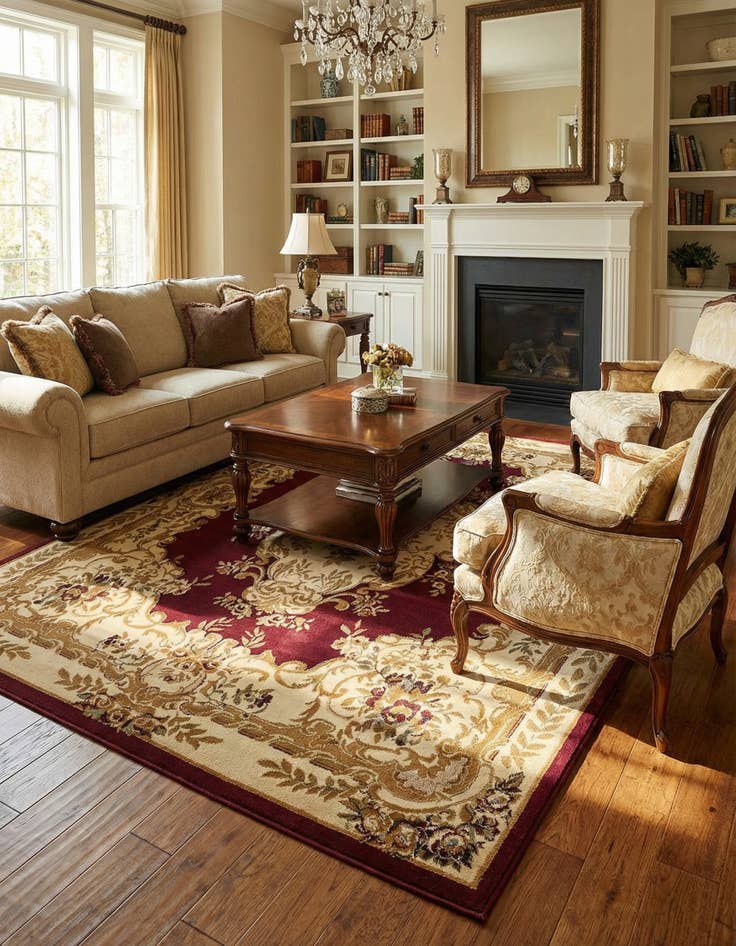 Detail image of 7' 10 x 10' Classic Aubusson Rug