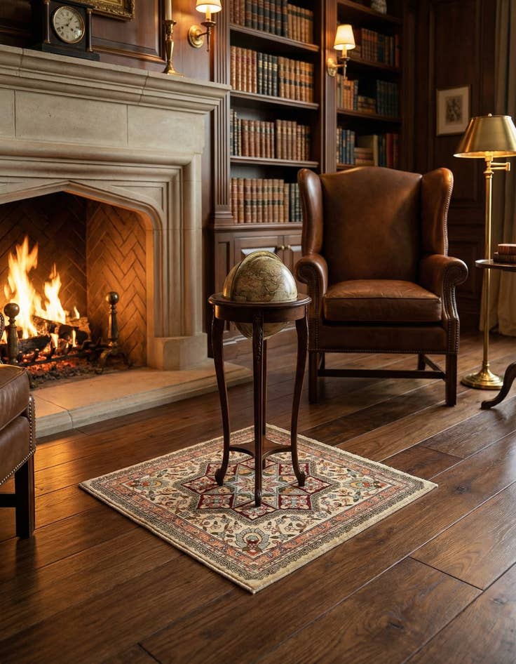 Detail image of 1' 5 x 1' 6 Hereke Silk Square Rug