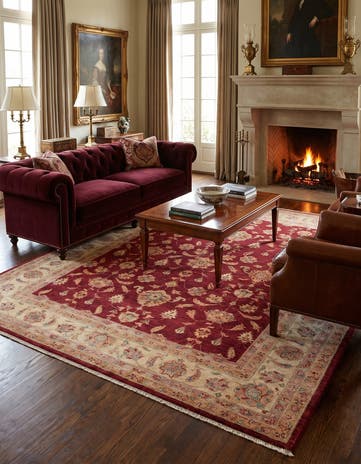 6' 11 x 8' Hand Knotted Ziegler Rug