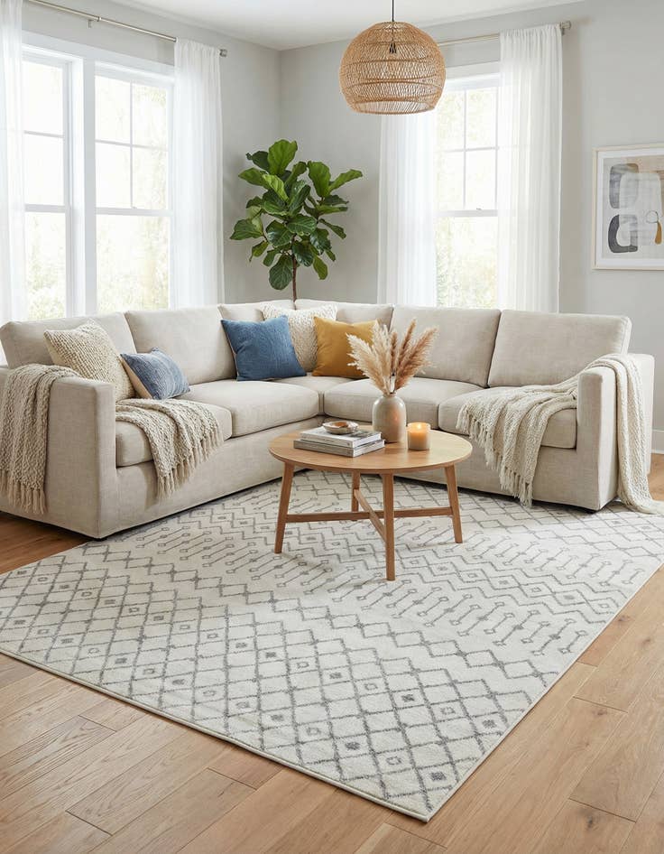 Detail image of 10' x 13' Moroccan Trellis Rug