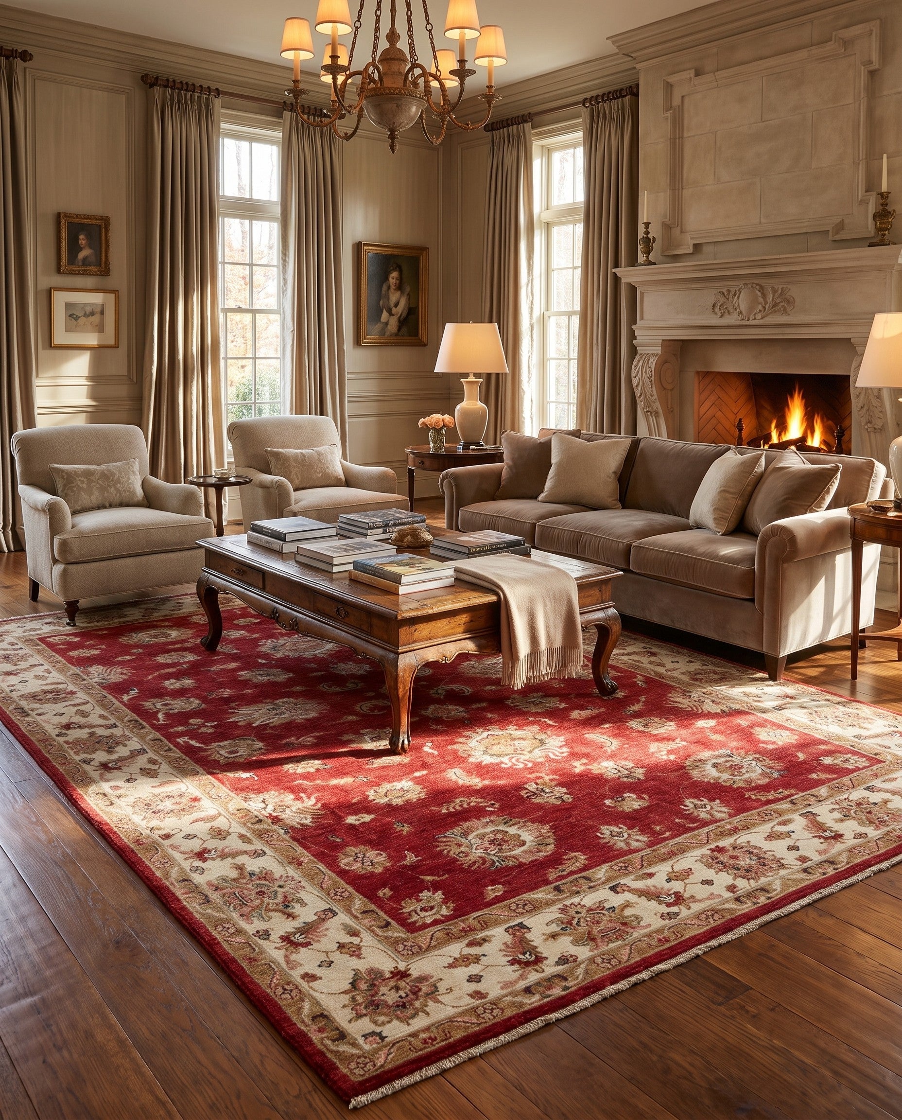 6' 8 x 10' Hand Knotted Ziegler Rug